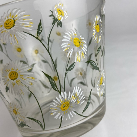 Mid-Century Cera Small Glass Ice Bucket With Daisy Motif - Picture 4 of 16